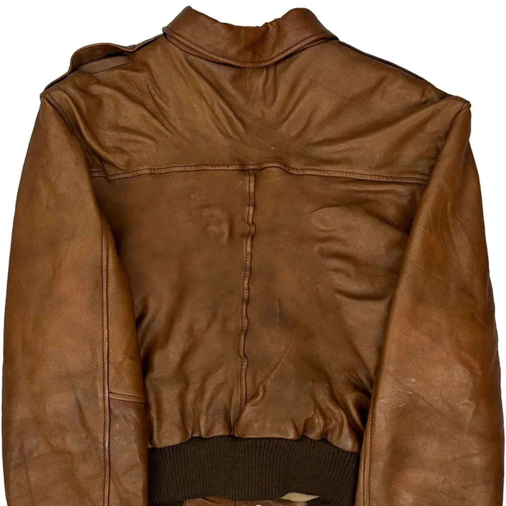 Unbranded A2 Flight Leather Jacket - Medium Brown Leather - Image 7