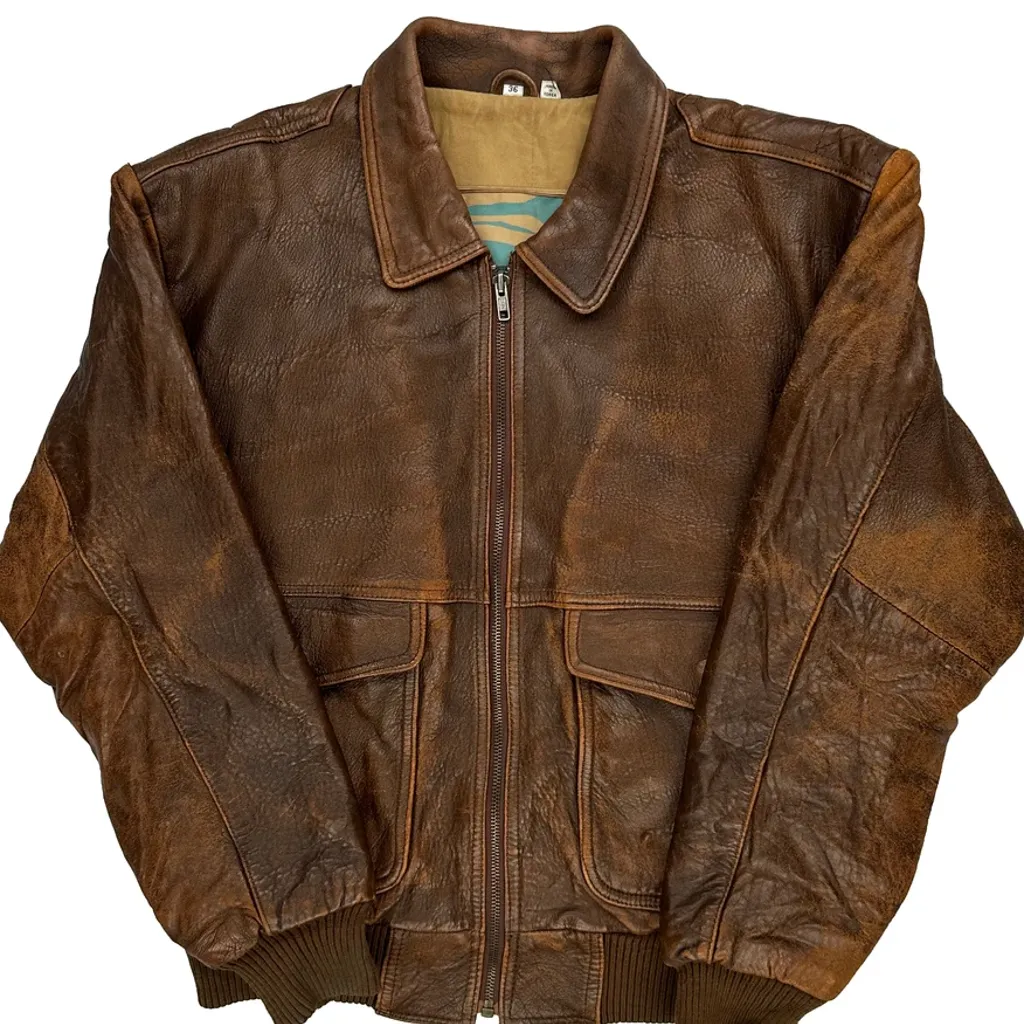 A-2 Flight Leather Jacket - Small Brown Leather - Image 4
