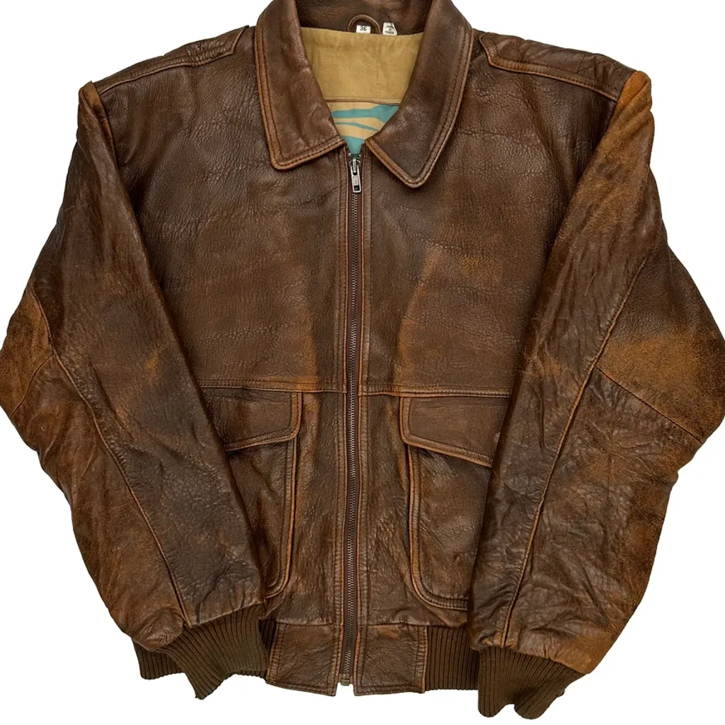 A-2 Flight Leather Jacket - Small Brown Leather - Image 5