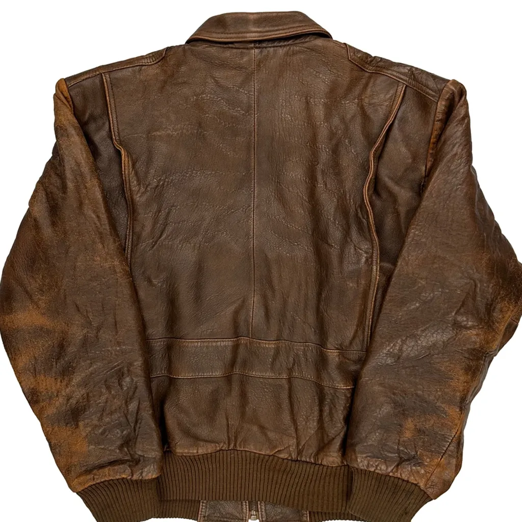 A-2 Flight Leather Jacket - Small Brown Leather - Image 7