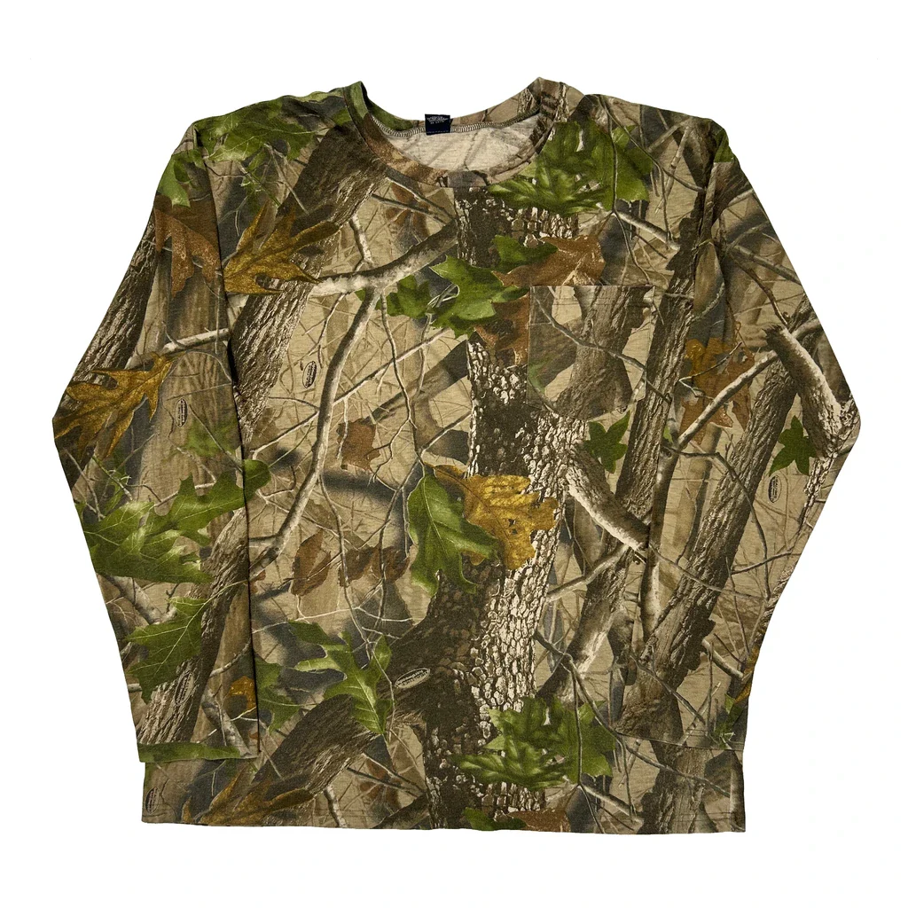 Unbranded Camo Long Sleeve T-Shirt - Large Camo Cotton Blend