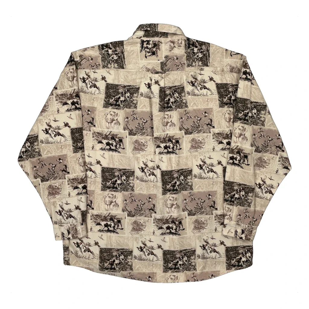 Unbranded Graphic Patterned Shirt - 2XL Beige Cotton - Image 2