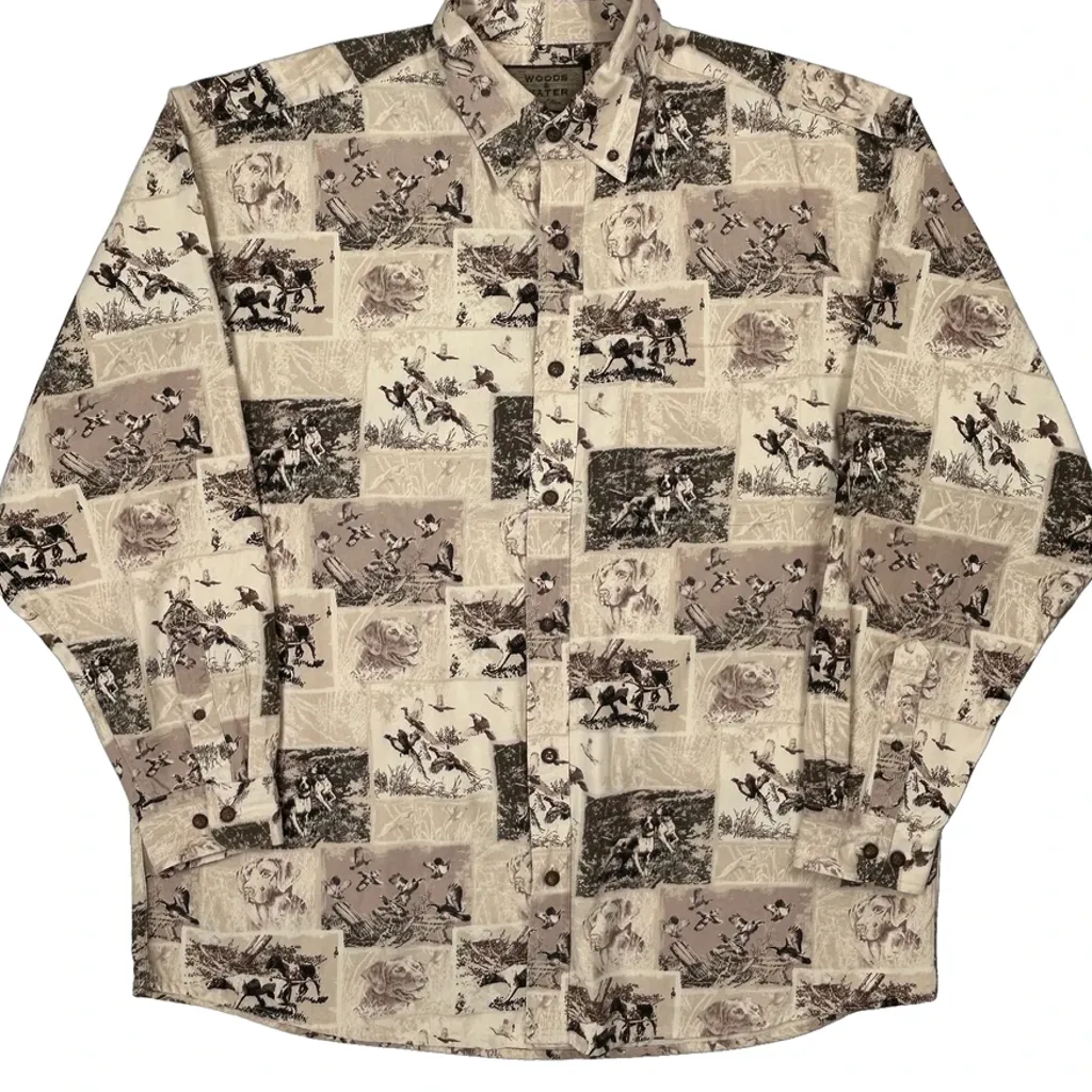 Unbranded Graphic Patterned Shirt - 2XL Beige Cotton - Image 5