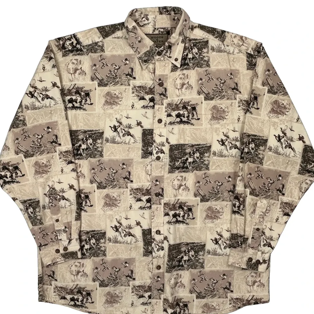 Unbranded Graphic Patterned Shirt - 2XL Beige Cotton - Image 6