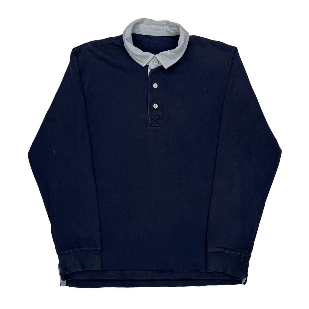 Unbranded Rugby Shirt - Large Blue Cotton