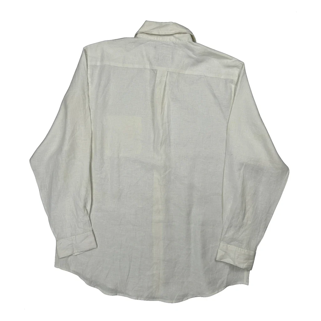Unbranded Shirt - Large White Linen - Image 2