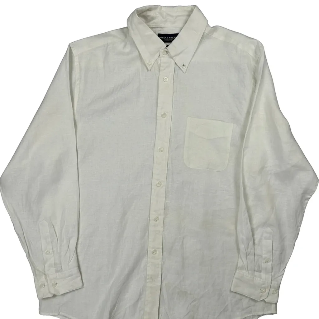 Unbranded Shirt - Large White Linen - Image 4