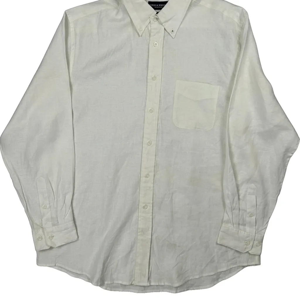 Unbranded Shirt - Large White Linen - Image 5