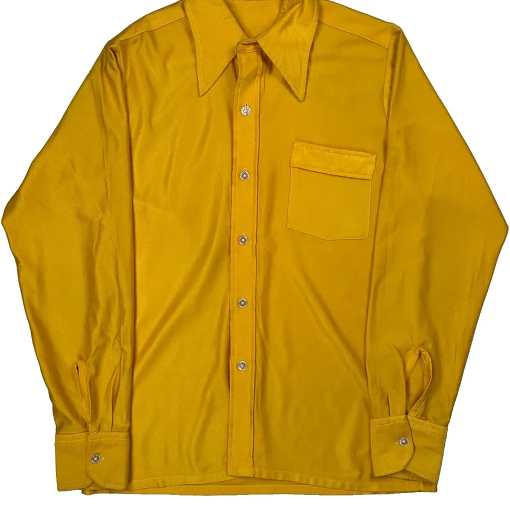 Unbranded Shirt - Medium Yellow Polyester - Image 5