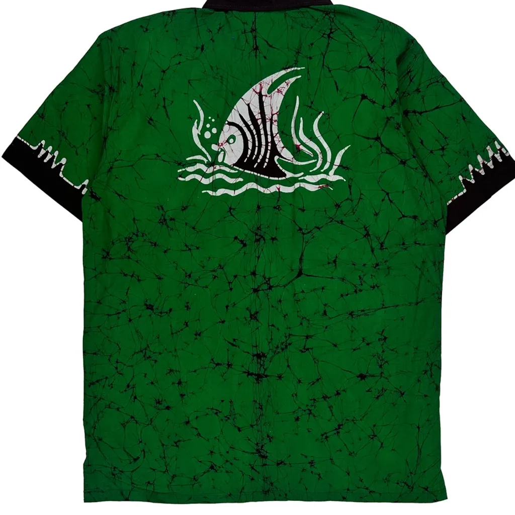 Unbranded Graphic Short Sleeve Shirt - XL Green Cotton - Image 6