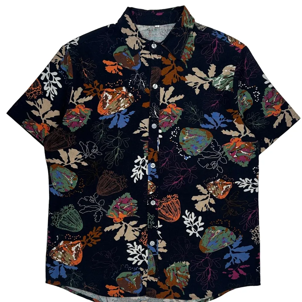 Unbranded Floral Short Sleeve Shirt - 3XL Multicoloured Cotton - Image 4