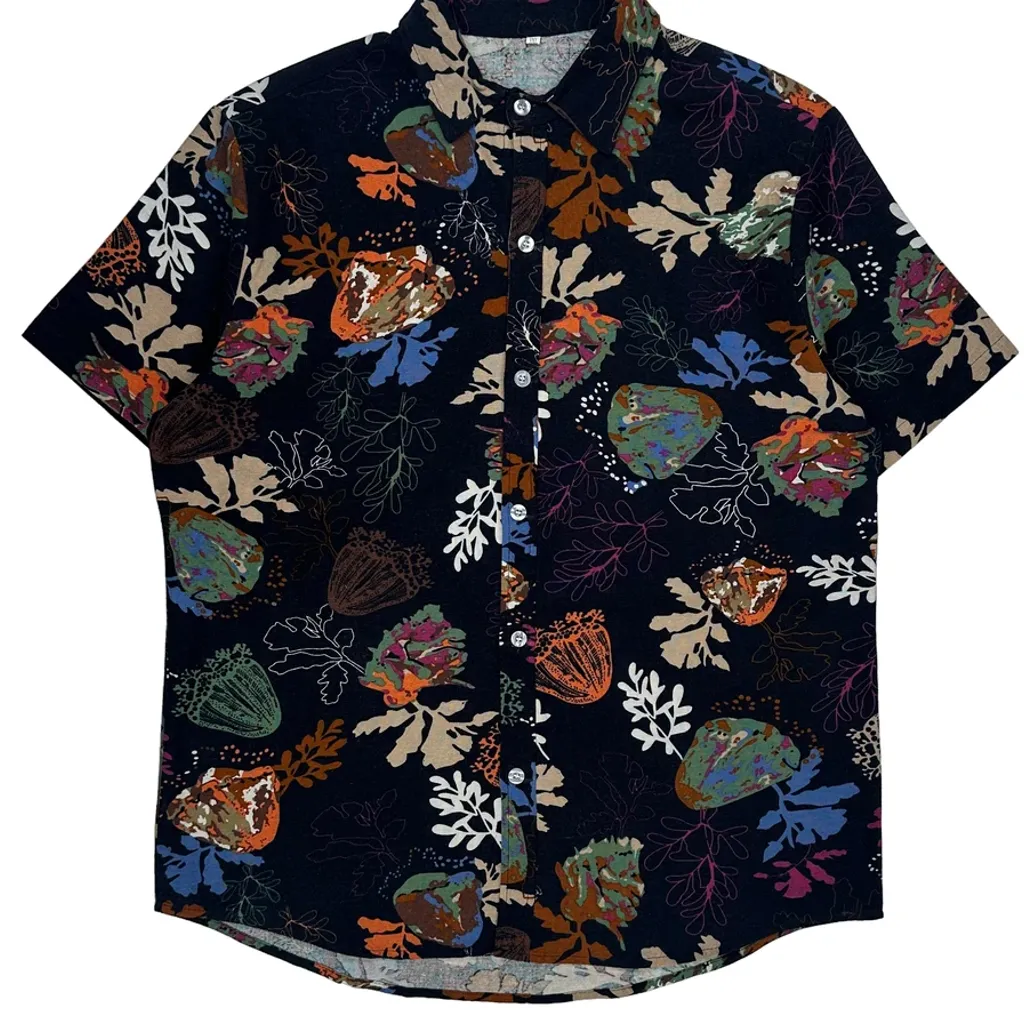 Unbranded Floral Short Sleeve Shirt - 3XL Multicoloured Cotton - Image 5