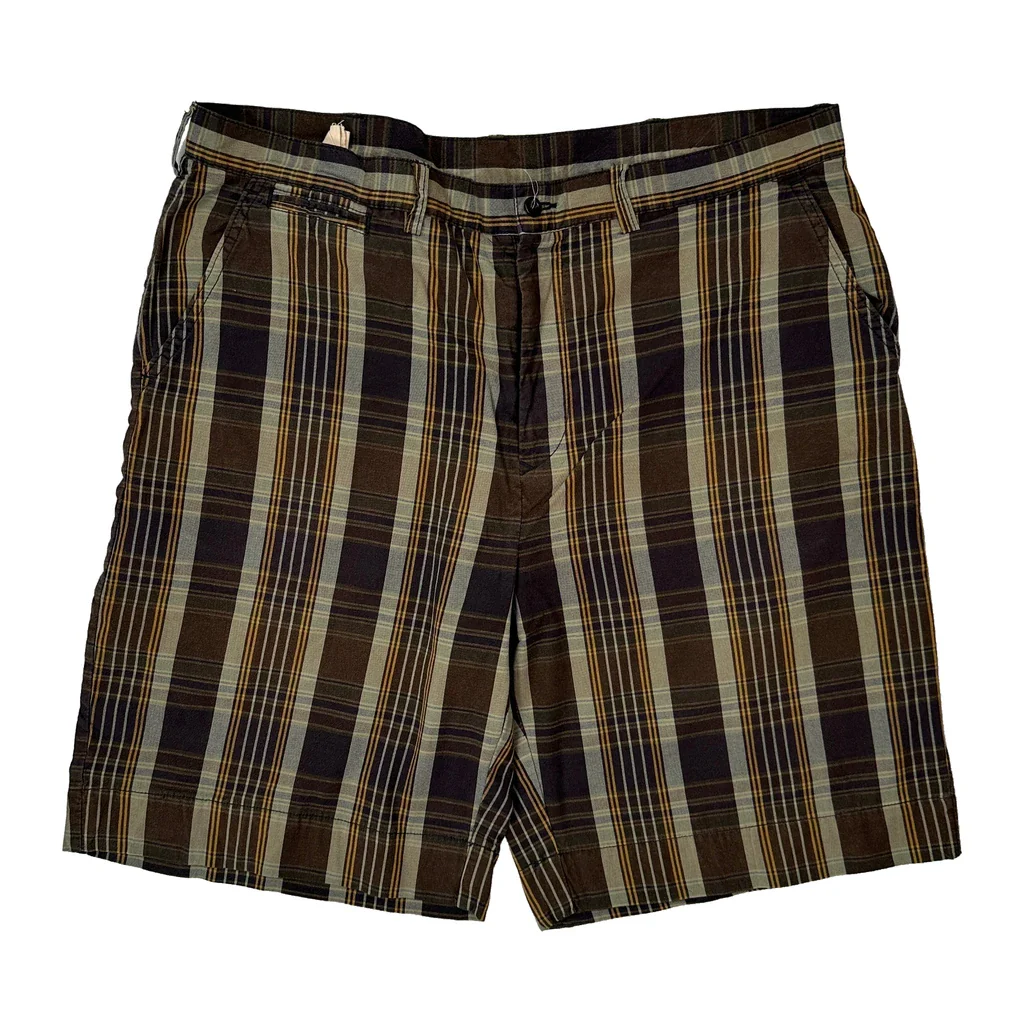 Unbranded Checked Shorts - 38W 10L Brown Cotton - Image 2