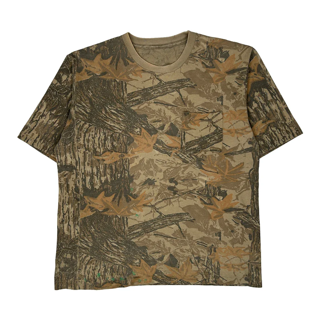 Unbranded Camo T-Shirt - Large Green Cotton