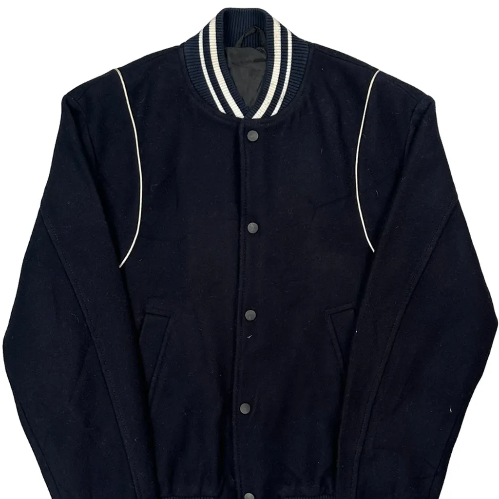 Unbranded Varsity Jacket - No Size Navy Wool Blend - Image 5