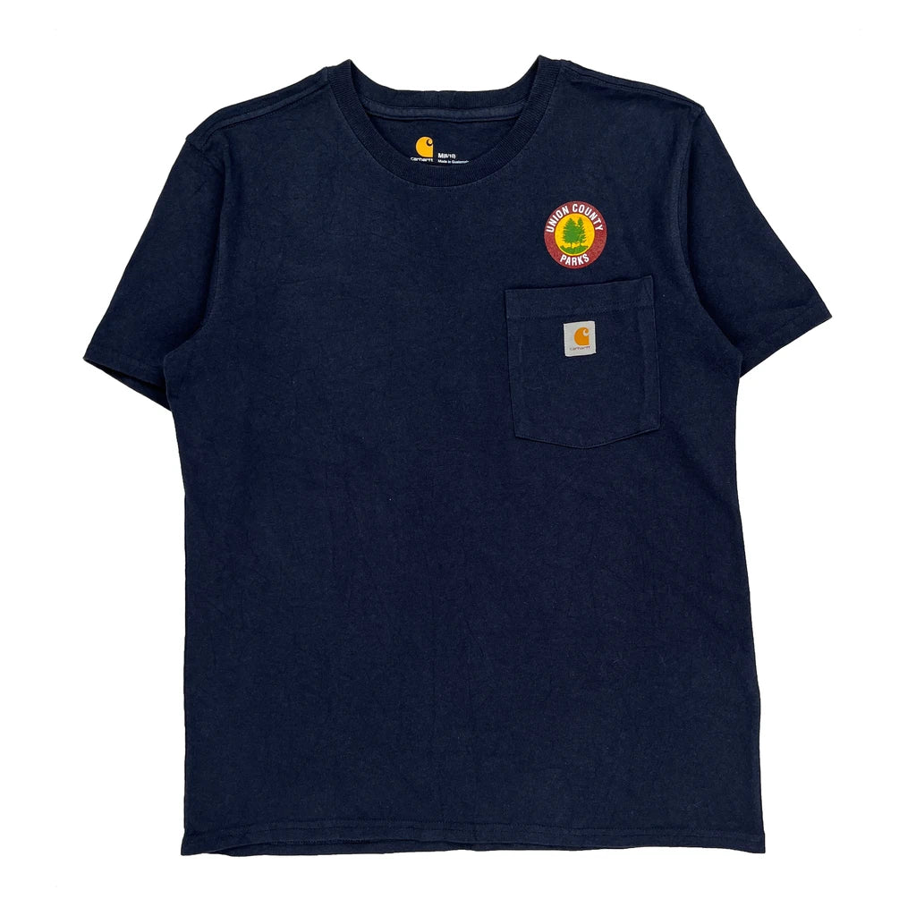 Union County Parks Carhartt T-Shirt - Medium Navy Cotton