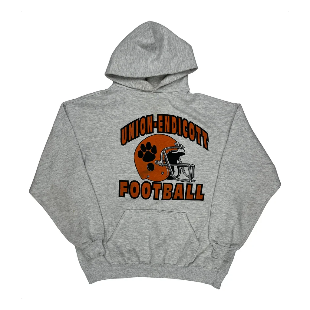 Union-Endicott Football Jerzees Football Hoodie - 2XL Grey Cotton