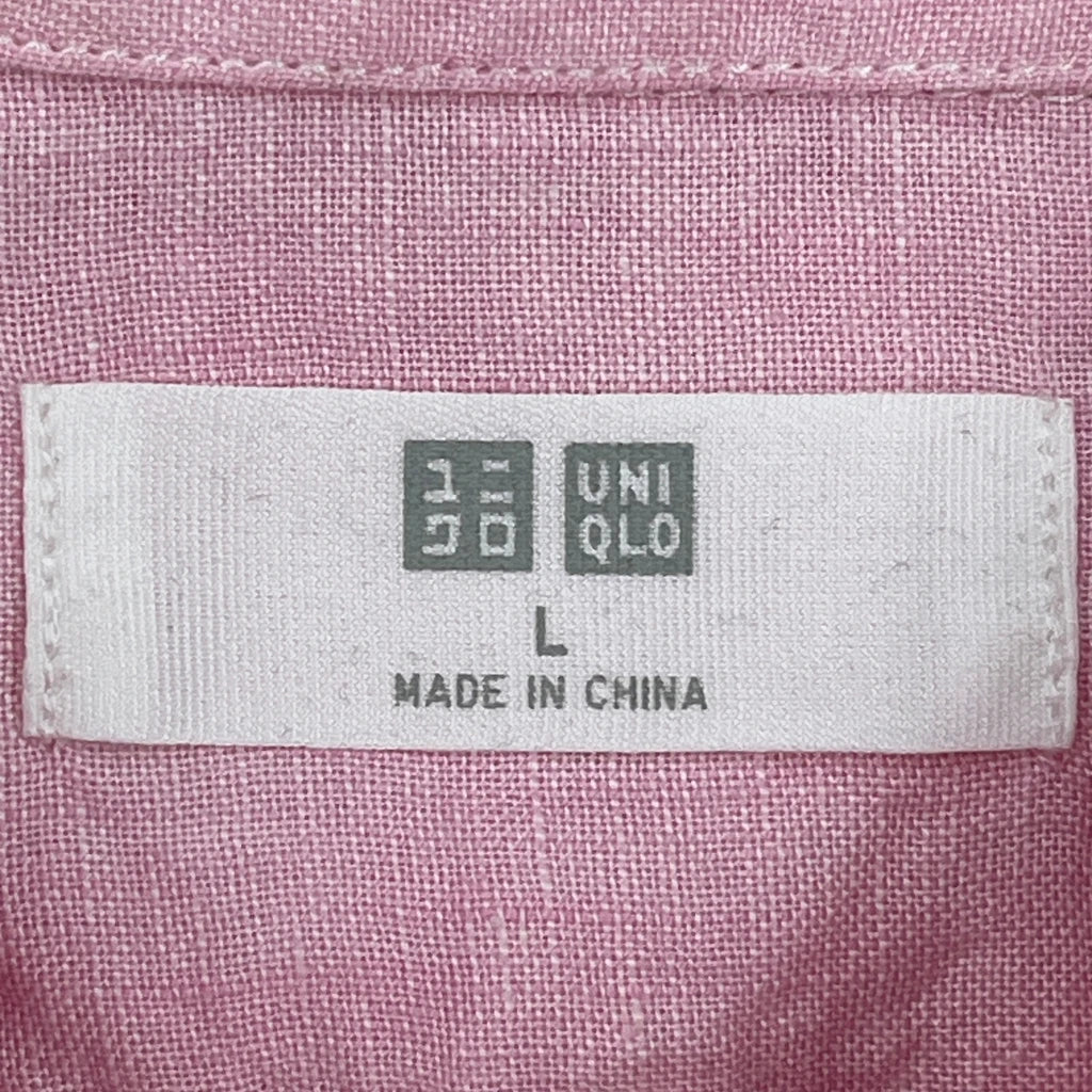 Uniqlo Shirt - Large Pink Linen - Image 3