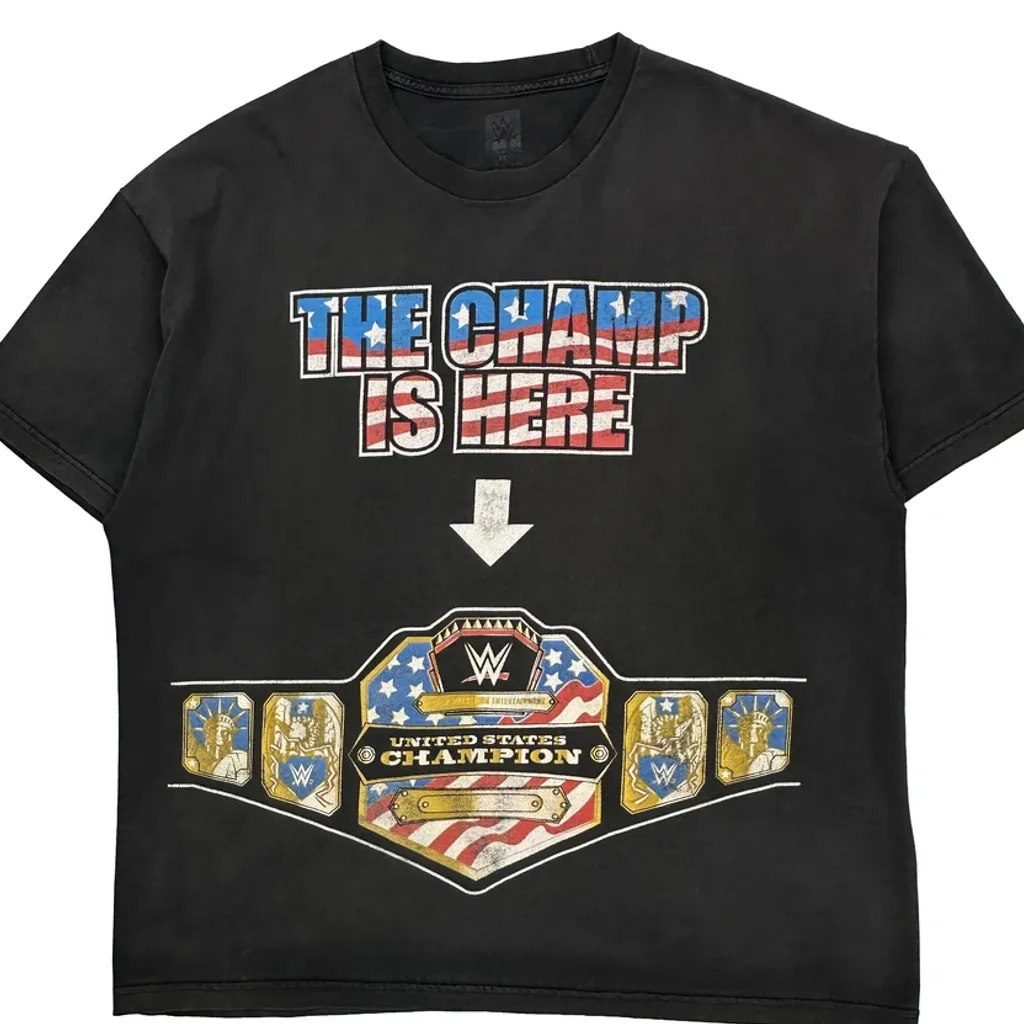 United States Champion Wwe Graphic T-Shirt - 2XL Black Cotton - Image 4
