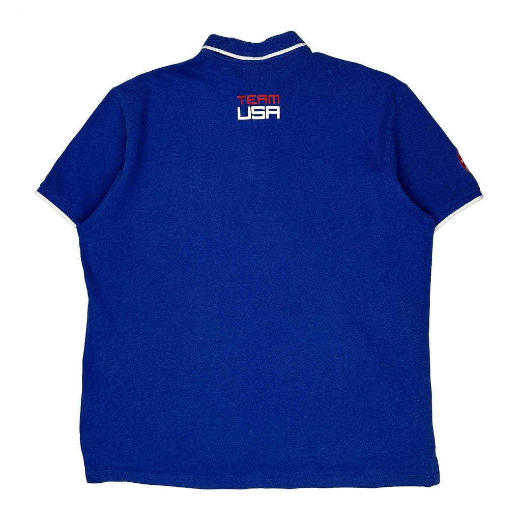 United States Olympic Team Polo By Ralph Lauren Graphic Polo Shirt - XL Blue Cotton - Image 2