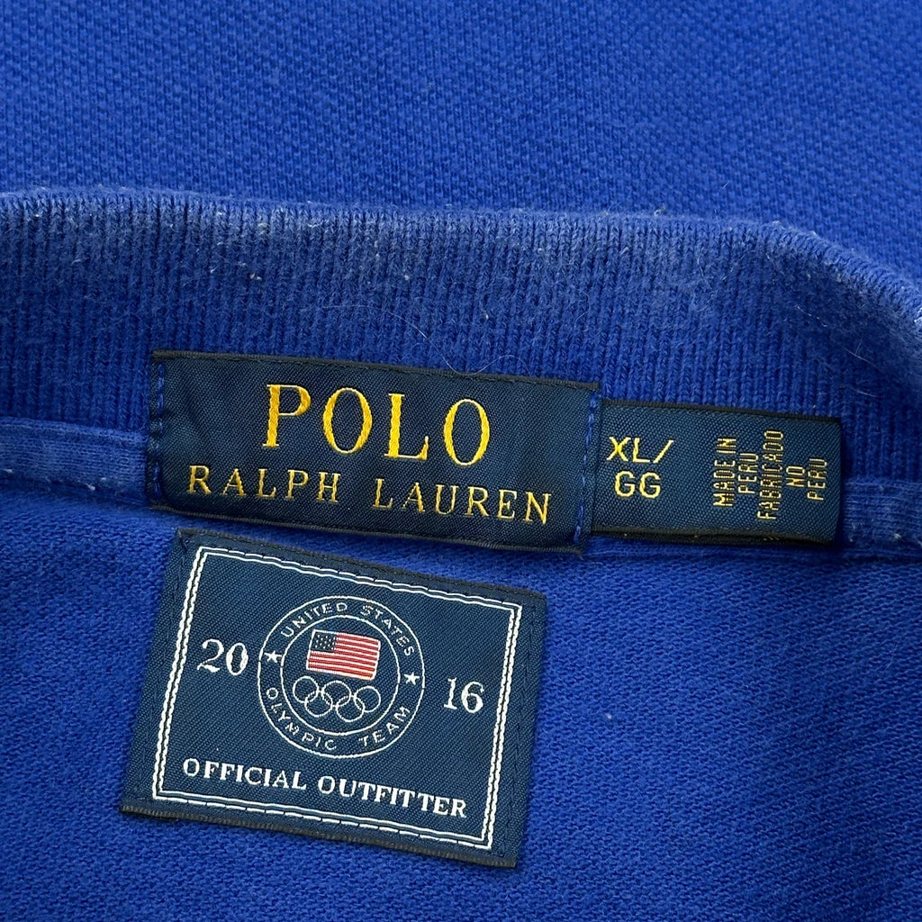 United States Olympic Team Polo By Ralph Lauren Graphic Polo Shirt - XL Blue Cotton - Image 3