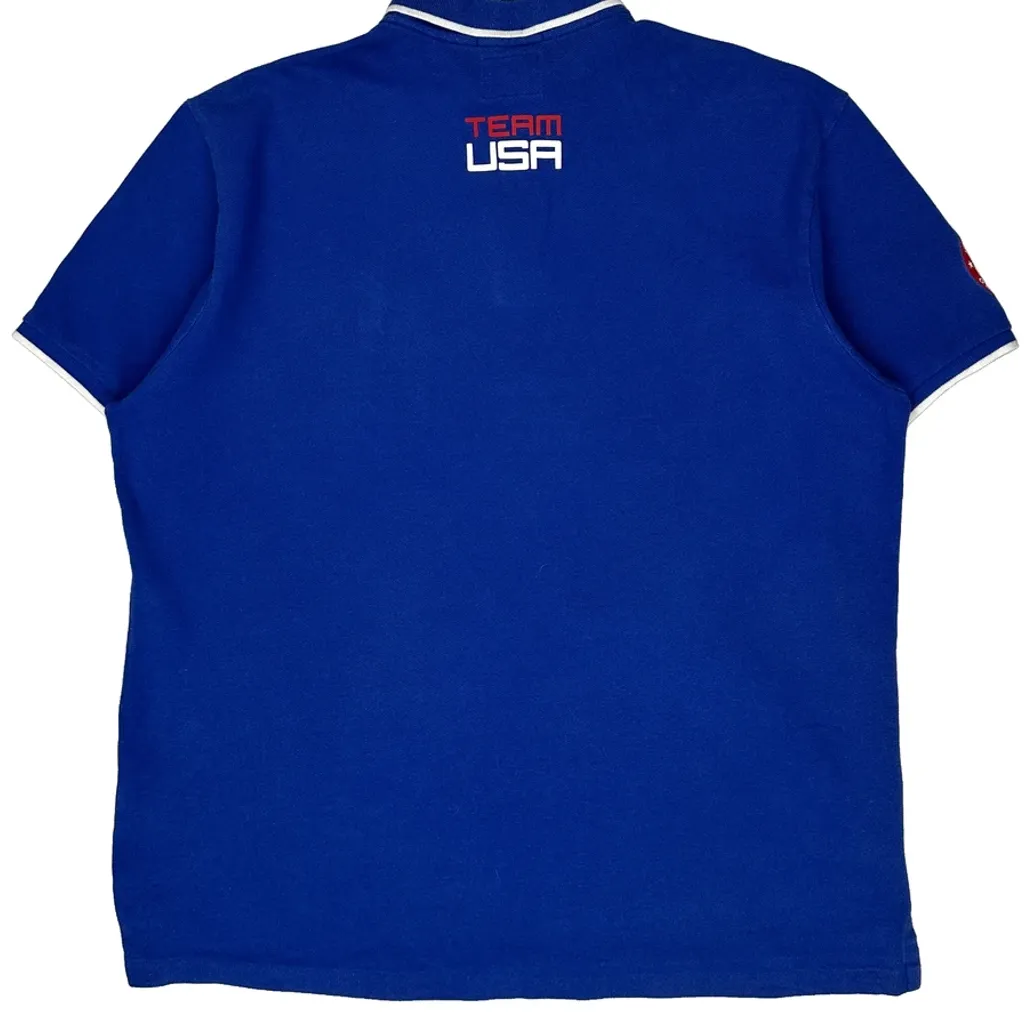 United States Olympic Team Polo By Ralph Lauren Graphic Polo Shirt - XL Blue Cotton - Image 7