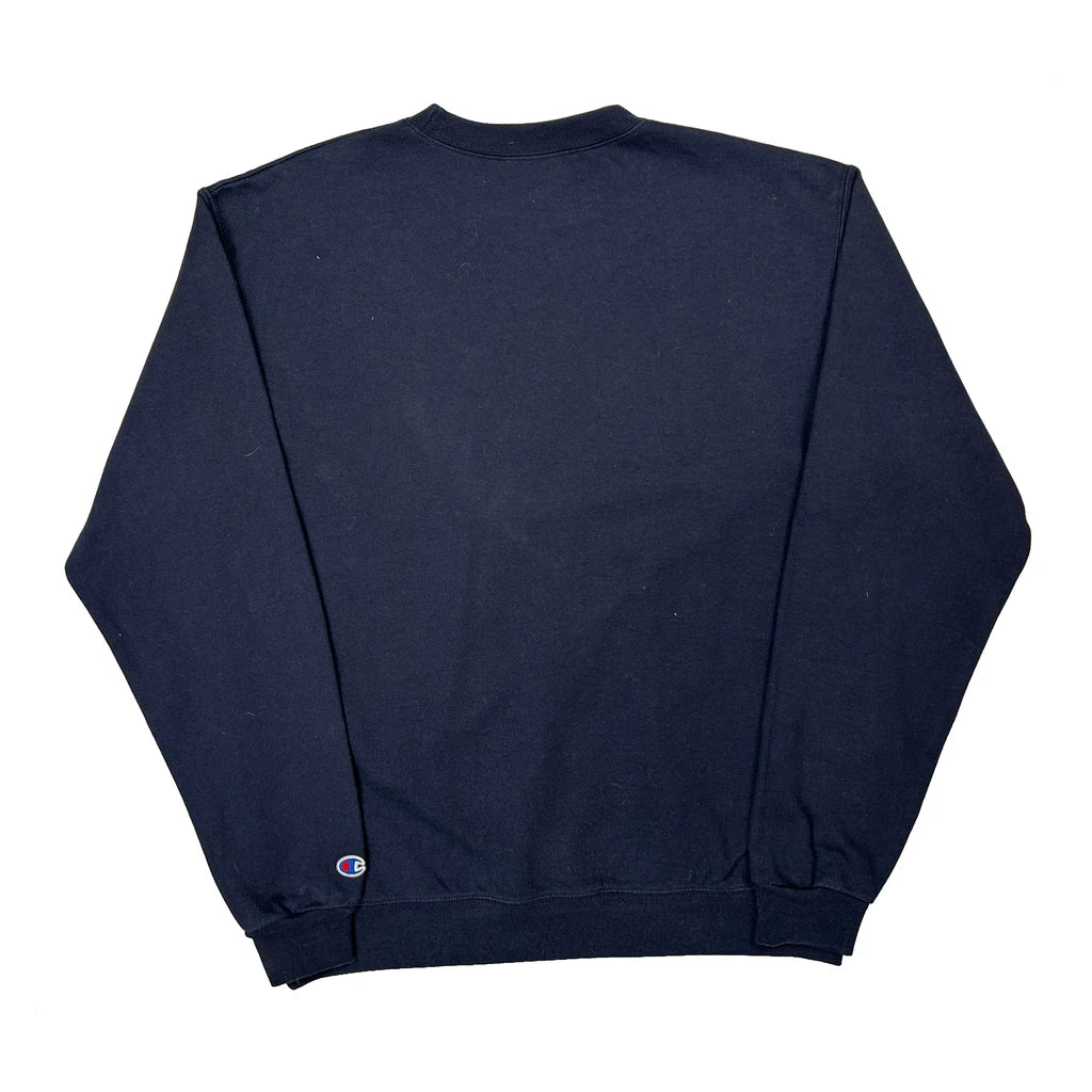University Of Akron Champion College Sweatshirt - Medium Navy Cotton - Image 2