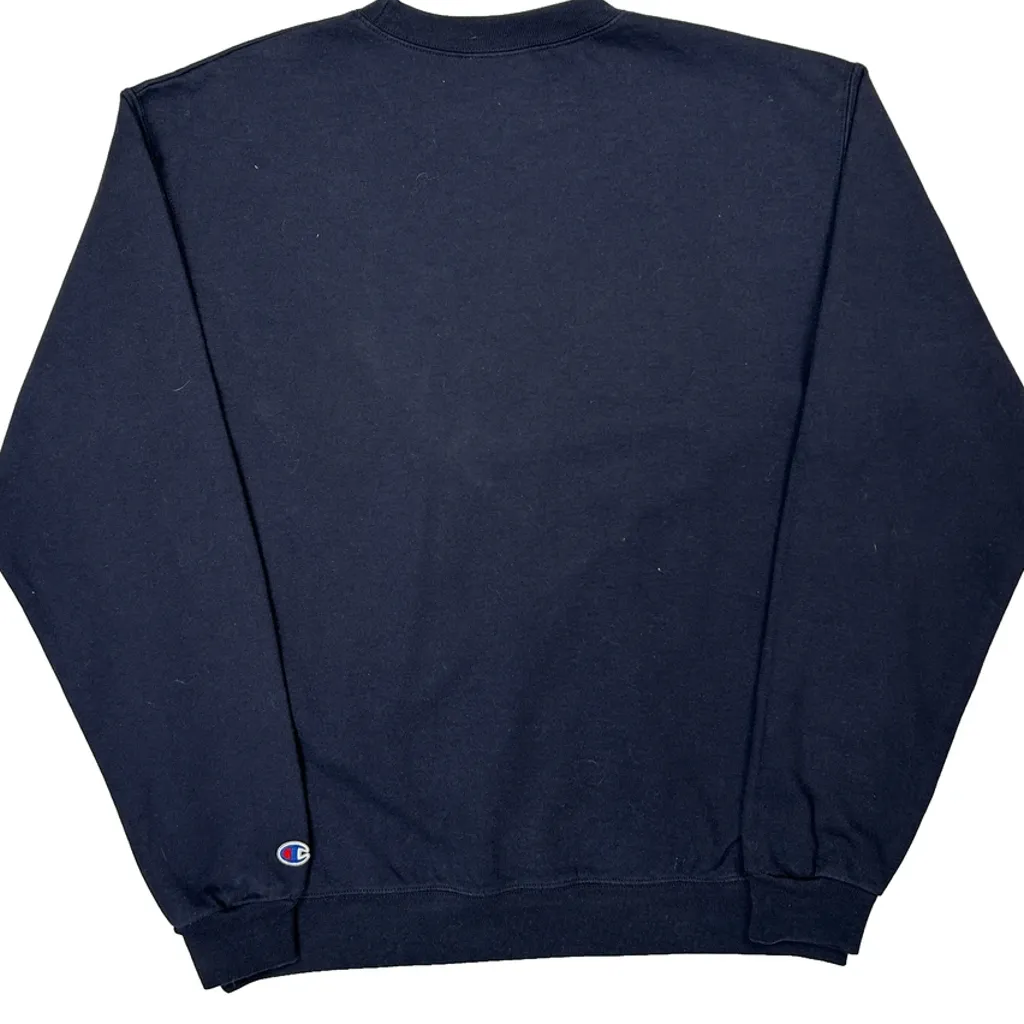 University Of Akron Champion College Sweatshirt - Medium Navy Cotton - Image 6
