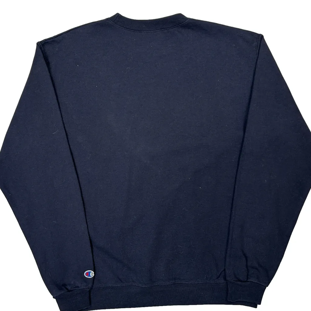 University Of Akron Champion College Sweatshirt - Medium Navy Cotton - Image 7