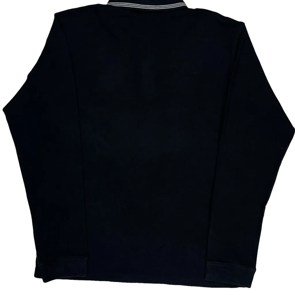 University Of Albany Football Adidas Football Long Sleeve Polo Shirt - XL Black Cotton - Image 6
