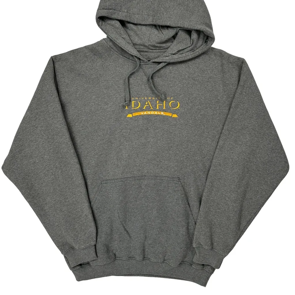 University Of Idaho Vandals Gear College Hoodie - Medium Grey Cotton Blend - Image 4