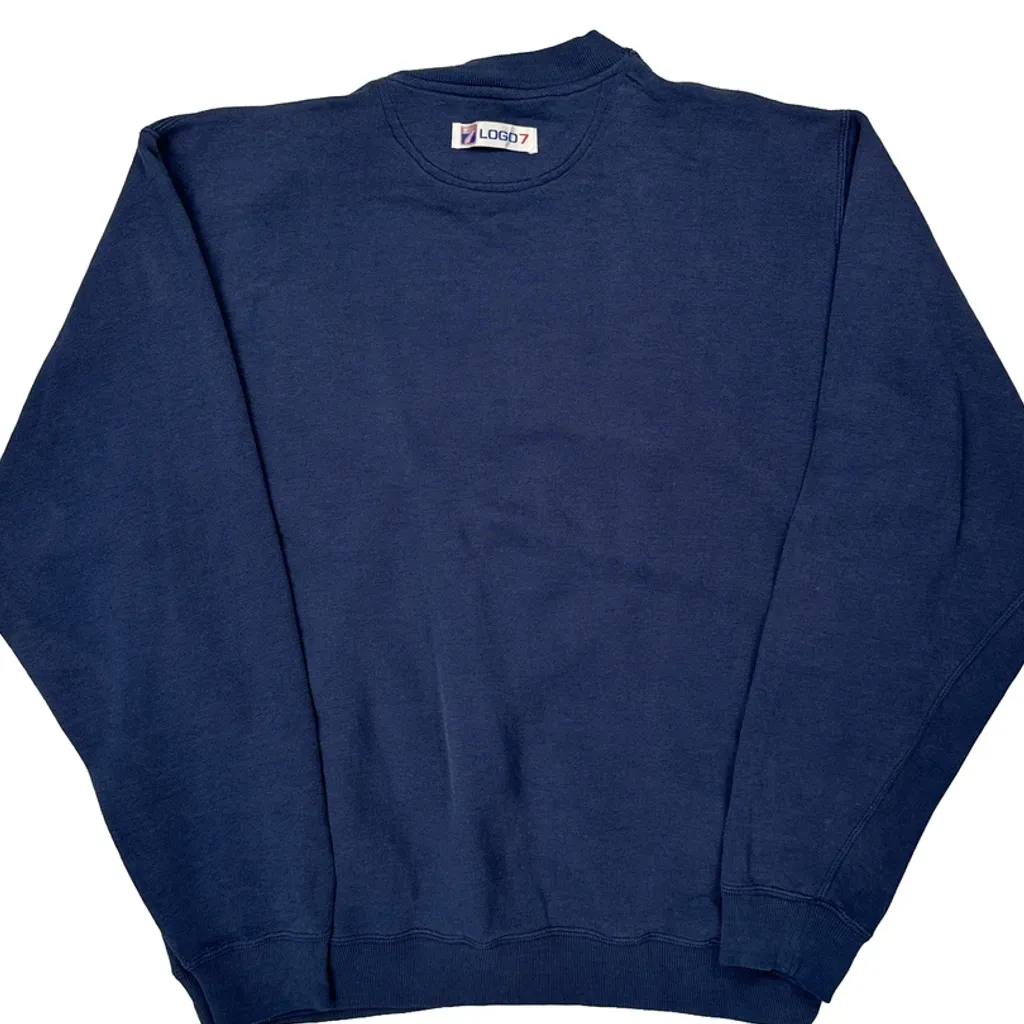 University Of Notre Dame Logo Athletics College Sweatshirt - Large Blue Cotton Blend - Image 6