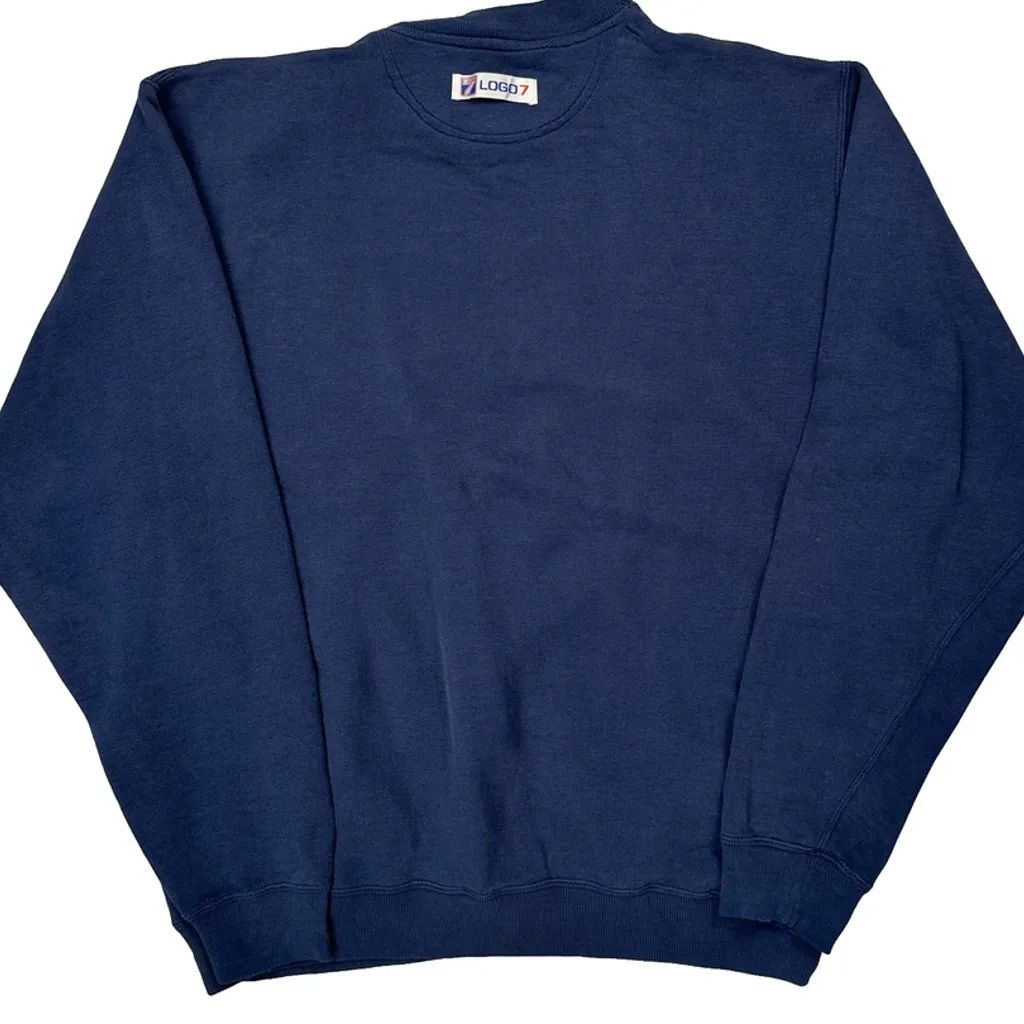 University Of Notre Dame Logo Athletics College Sweatshirt - Large Blue Cotton Blend - Image 7