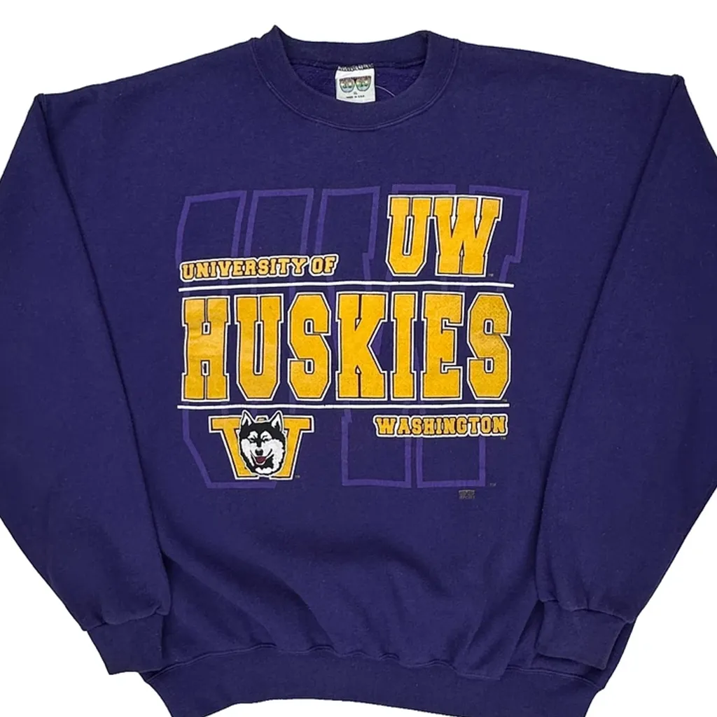 University Of Washington Huskies 20/20 Sport College Sweatshirt - XL Purple Cotton - Image 4