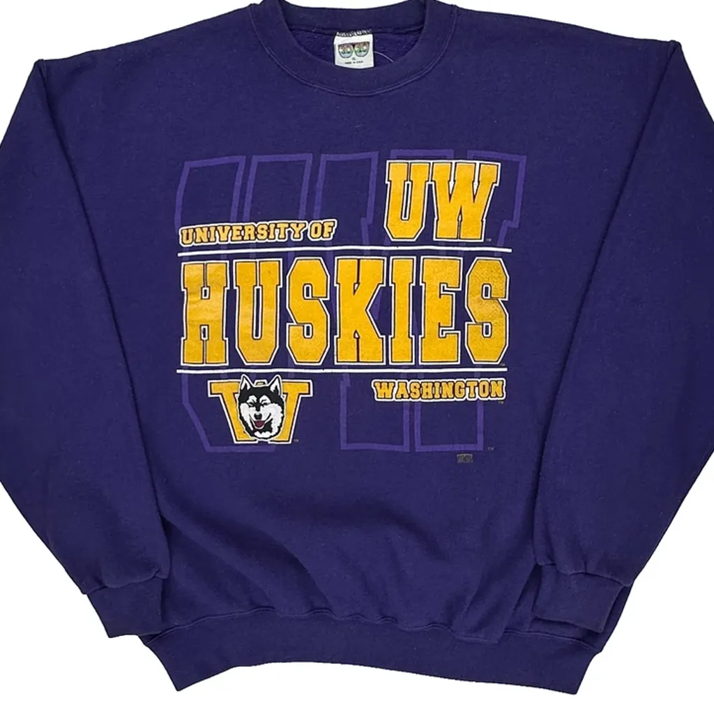University Of Washington Huskies 20/20 Sport College Sweatshirt - XL Purple Cotton - Image 5