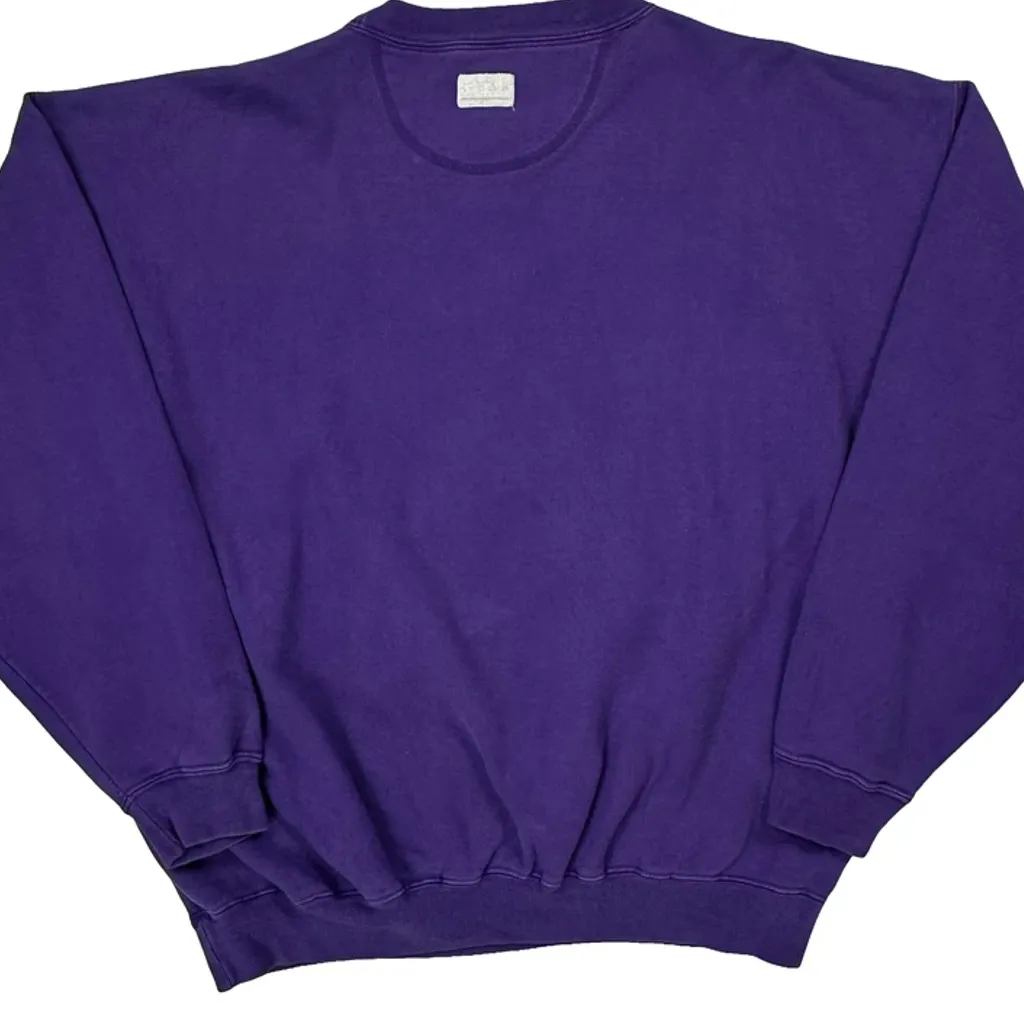 University Of Wisconsin Stevens Point Gear College Sweatshirt - XL Purple Cotton Blend - Image 7