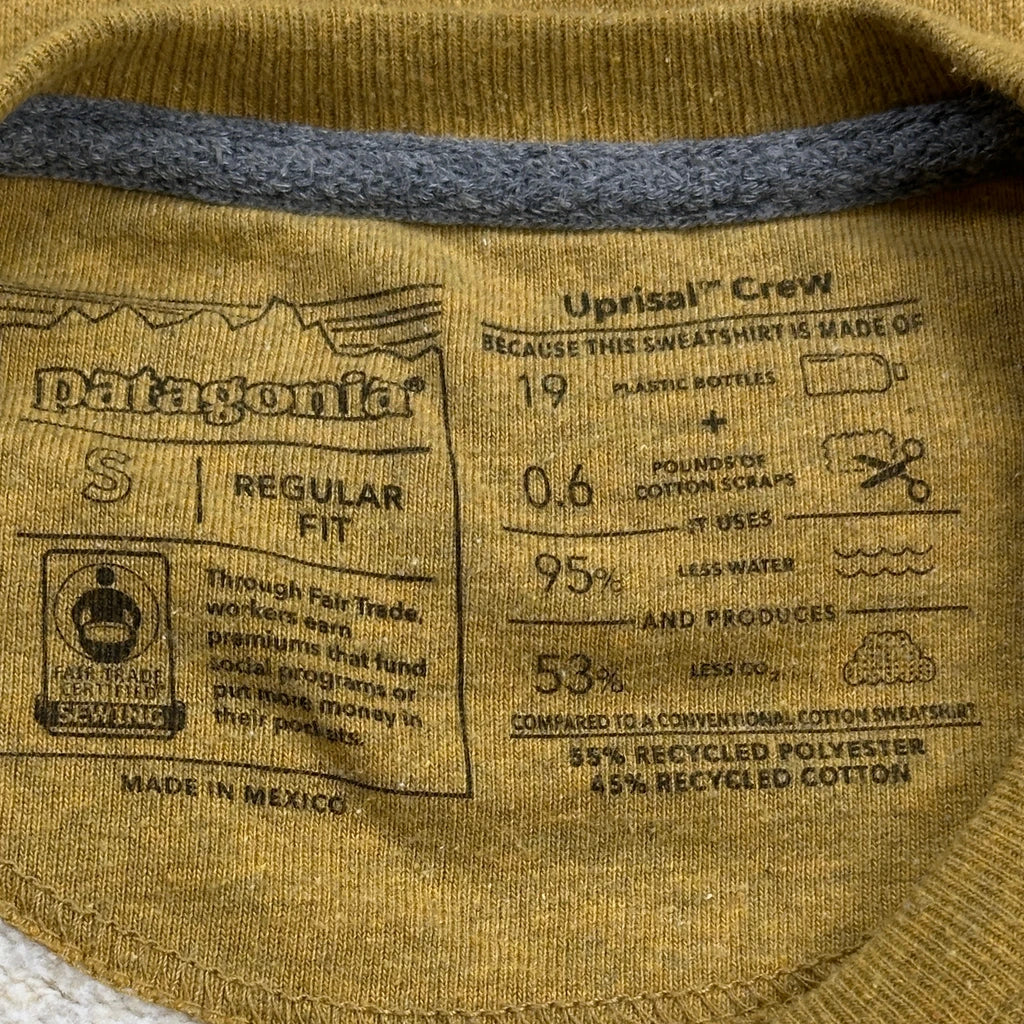 Uprisal Crew Patagonia Patched Sweatshirt - Small Yellow Cotton Blend - Image 3