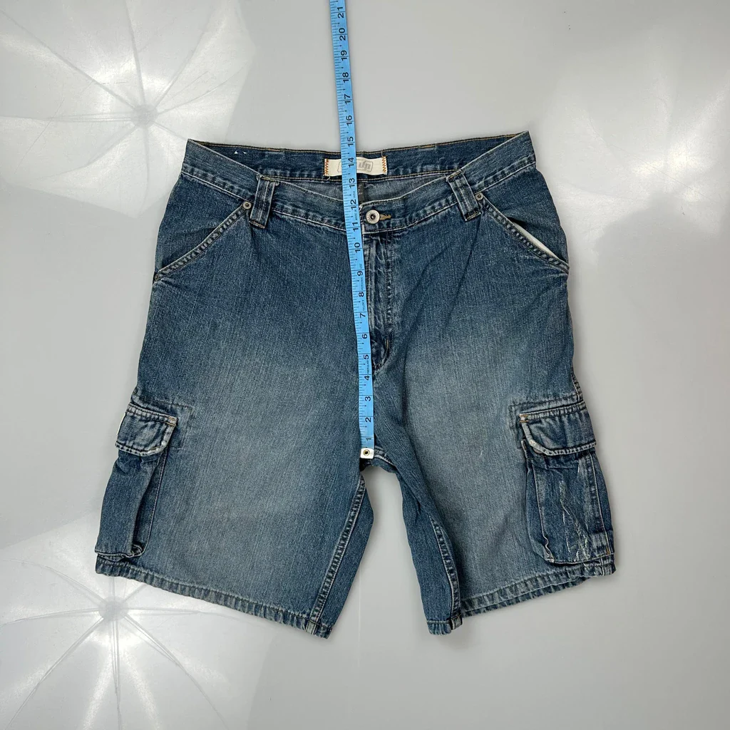 Urban Pipeline Cargo Shorts - 32W 10L Blue Cotton - Image 4