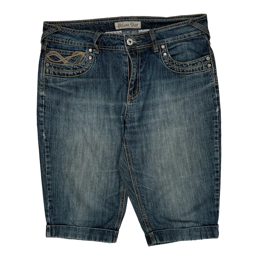 Urban Star Denim Shorts - 34W US 8 Blue Cotton - Image 2