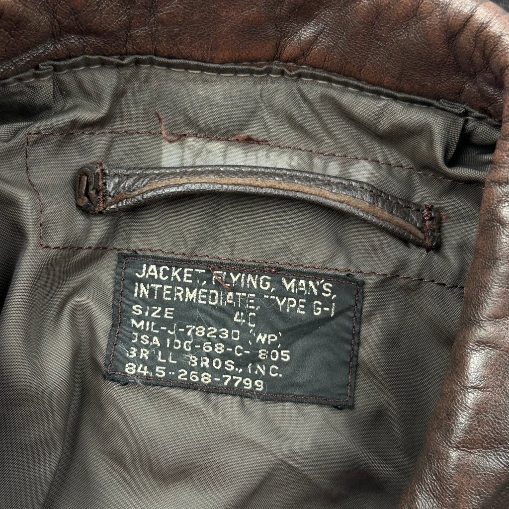 US Air Force 1960S Patched Flight Gi Leather Jacket - Medium Brown Leather - Image 3