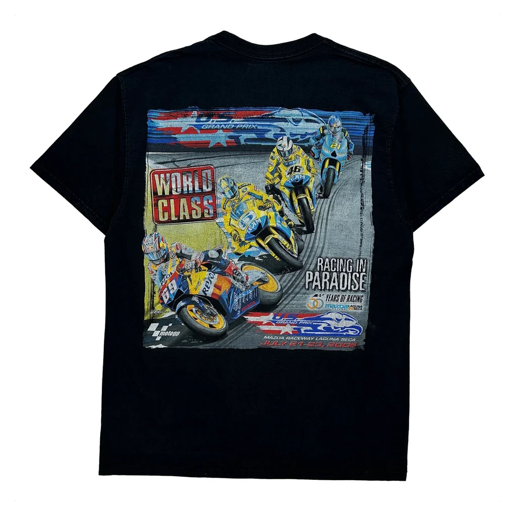US Grand Prix Fruit Of The Loom Graphic T-Shirt - Large Black Cotton - Image 2