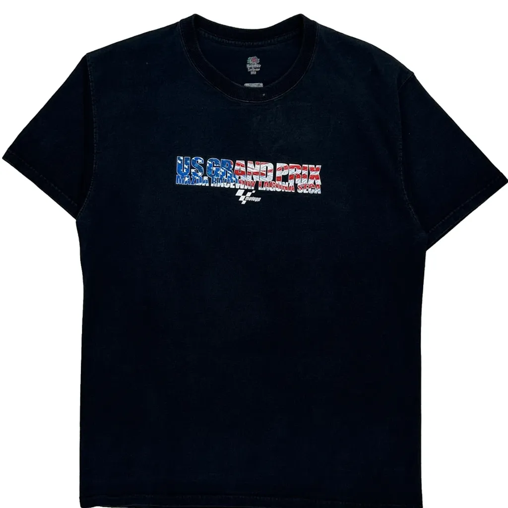 US Grand Prix Fruit Of The Loom Graphic T-Shirt - Large Black Cotton - Image 5