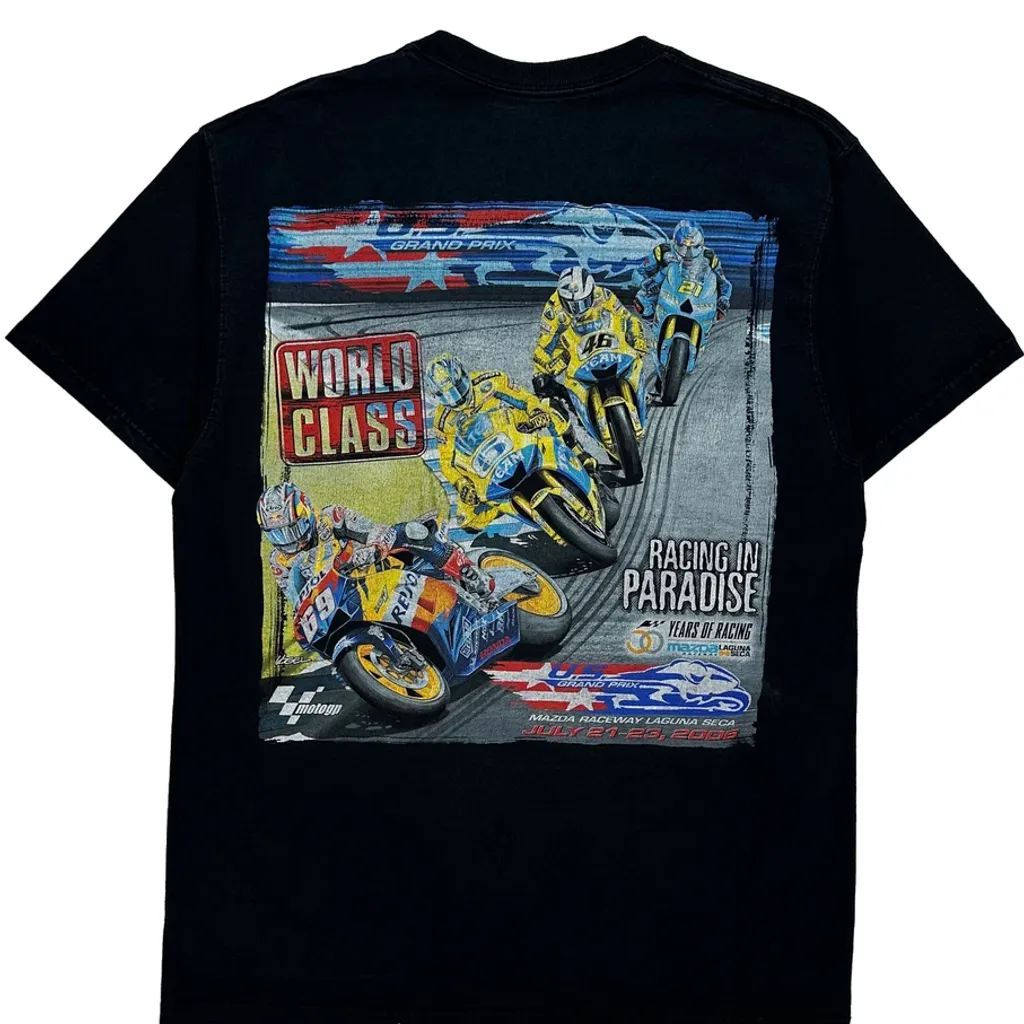 US Grand Prix Fruit Of The Loom Graphic T-Shirt - Large Black Cotton - Image 6
