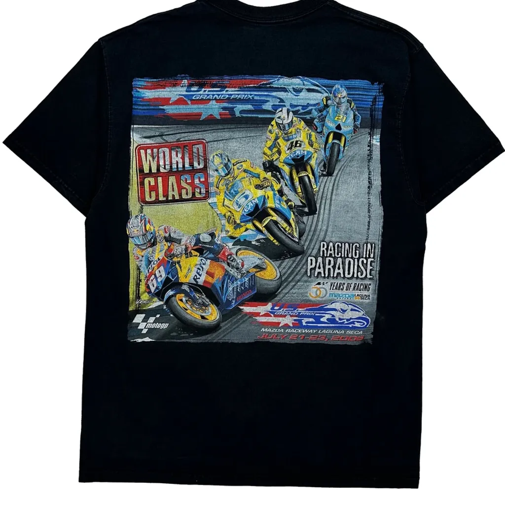 US Grand Prix Fruit Of The Loom Graphic T-Shirt - Large Black Cotton - Image 7