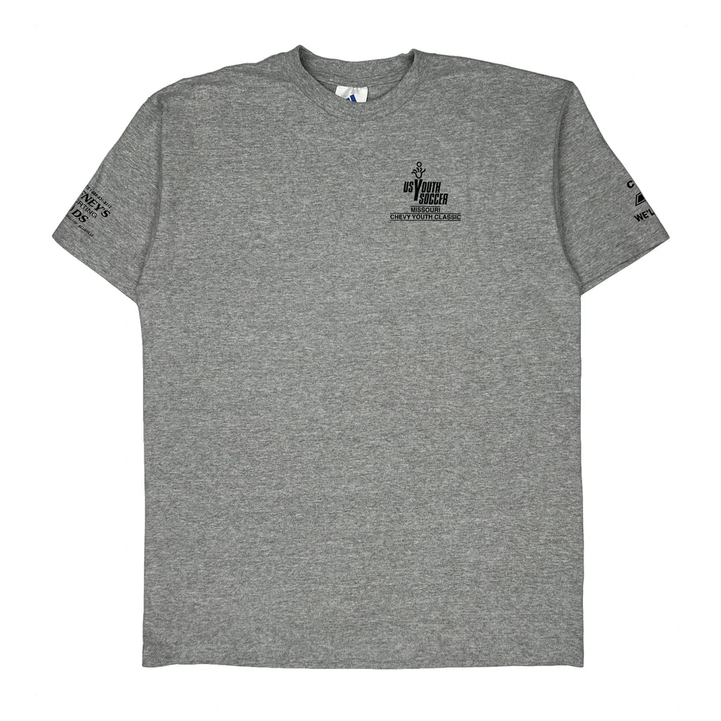 US Youth Soccer Adidas Graphic T-Shirt - Large Grey Cotton