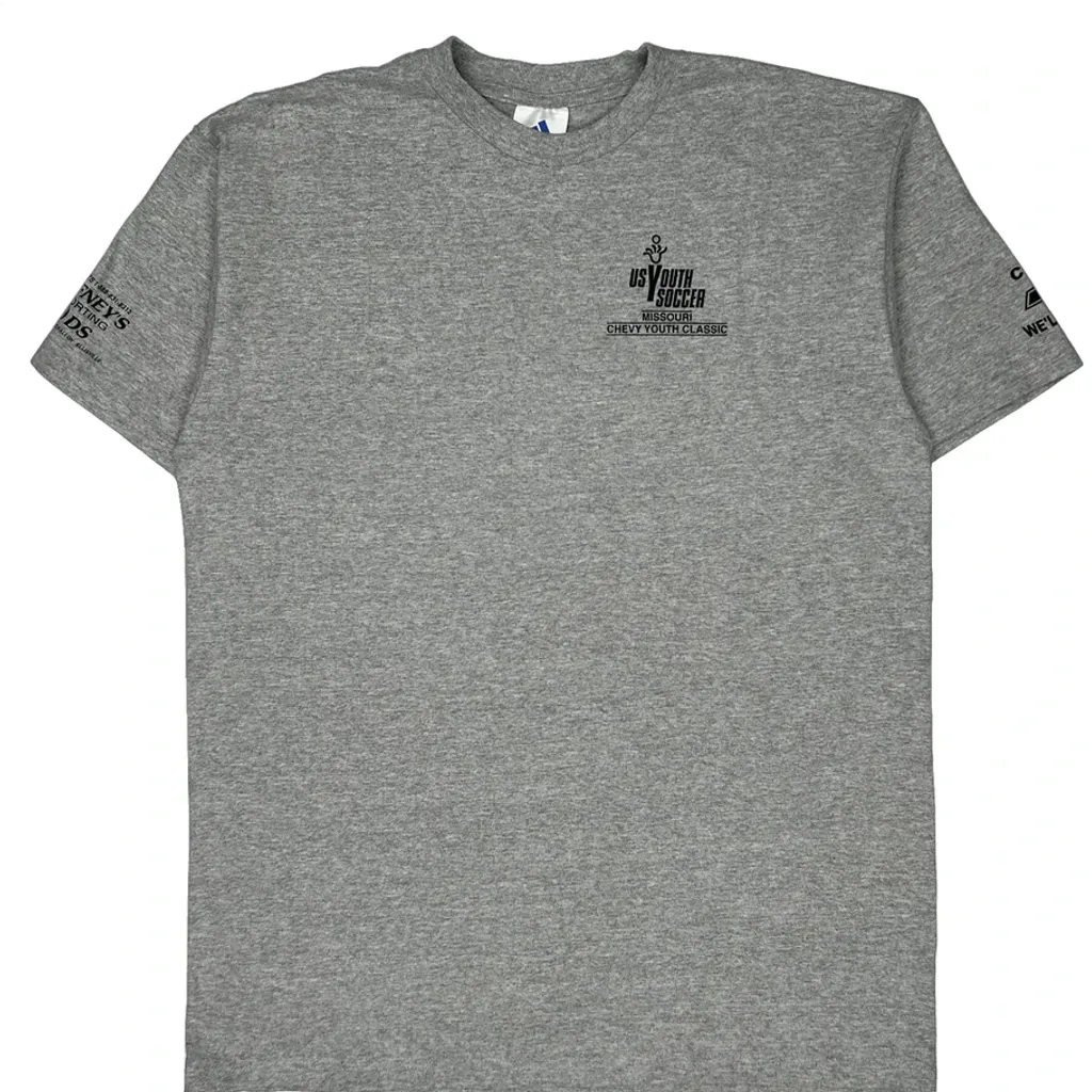 US Youth Soccer Adidas Graphic T-Shirt - Large Grey Cotton - Image 5