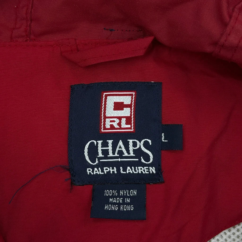 USA Chaps Ralph Lauren Spellout Windbreaker - Large Navy Nylon - Image 3