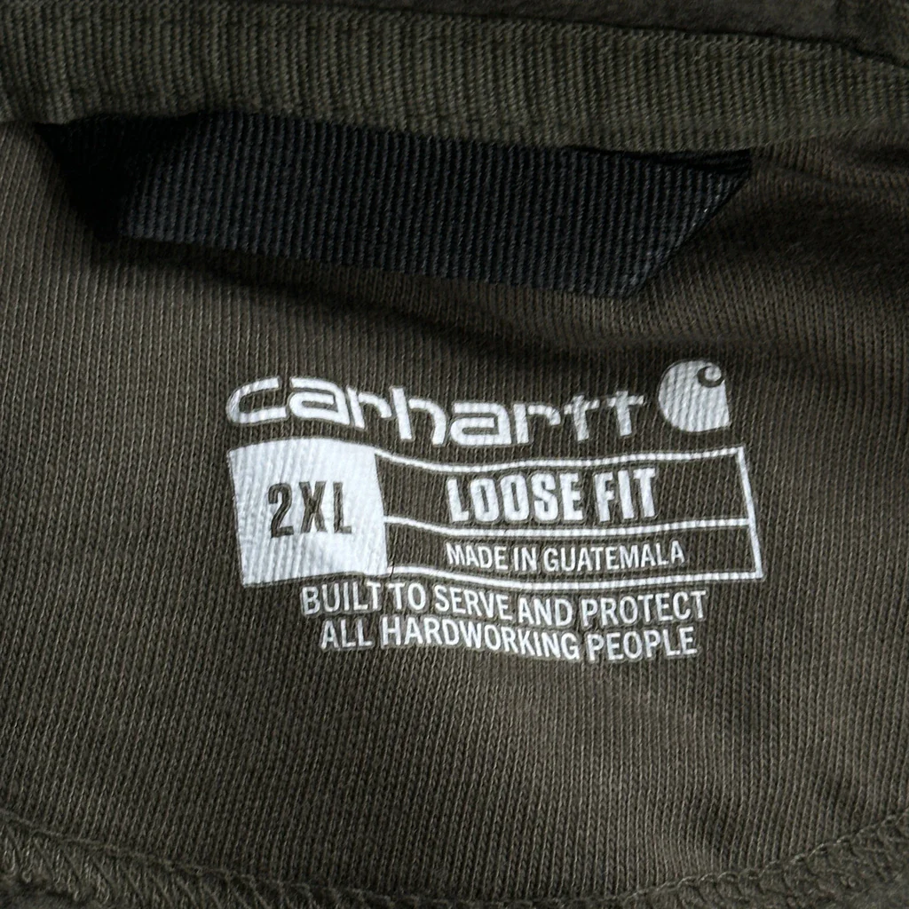 USA Flag Carhartt Hoodie - 2XL Green Cotton - Image 3