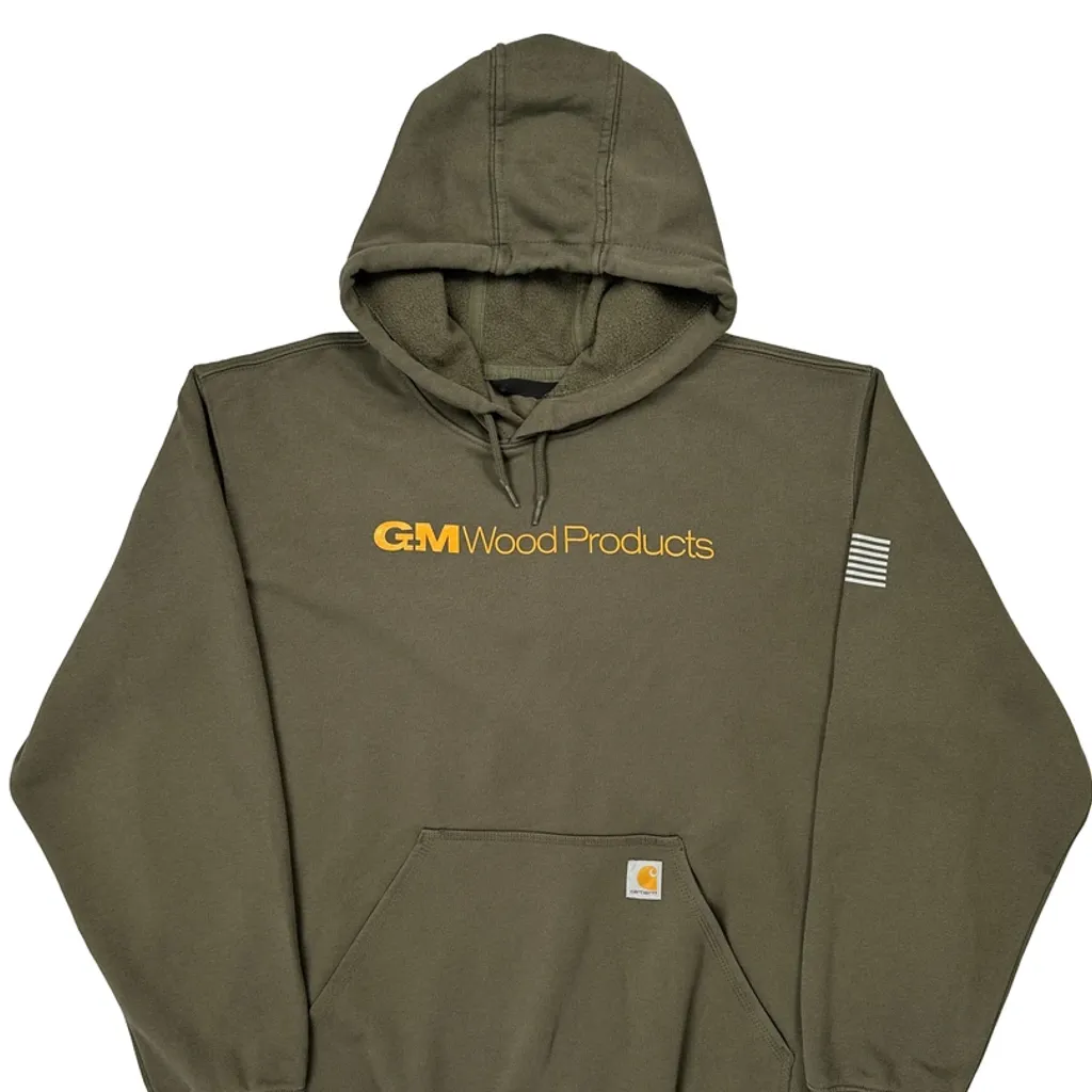 USA Flag Carhartt Hoodie - 2XL Green Cotton - Image 4