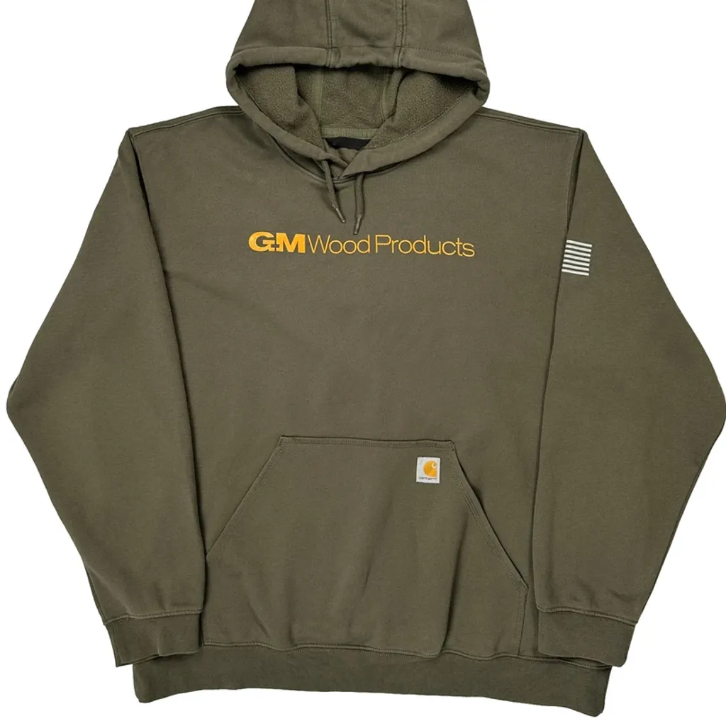 USA Flag Carhartt Hoodie - 2XL Green Cotton - Image 5